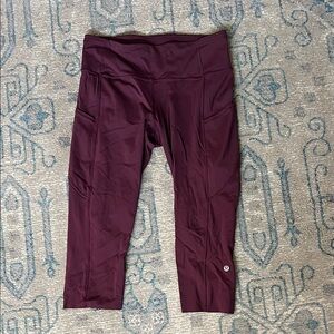 Lululemon Fast and Free Maroon/Burgundy Leggings